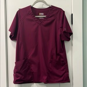 Burgundy size large Wonder Wink Scrub top